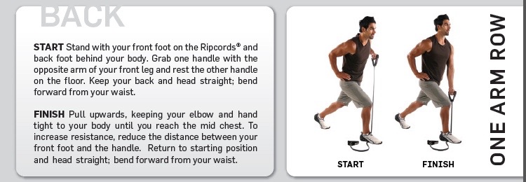 Ripcords Resistance Band 1 arm Row to strengthen and develop the back muscles.